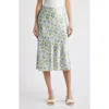 Doen Dôen Elowena Silk Skirt In Ivory Strawberry Moon Floral