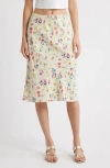 Doen Dôen Elowette Floral Silk Blend Skirt In Neutral