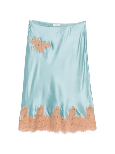 Doen Elowette Lace-trim Midi Skirt In Blue