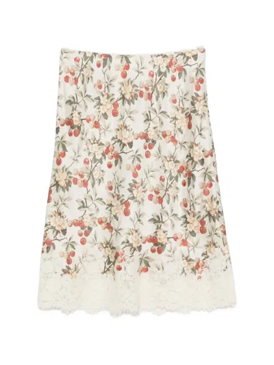 Doen Elowette Lace-trim Mini Skirt In Neutral