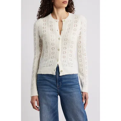Doen Dôen Emery Pointelle Cardigan In White