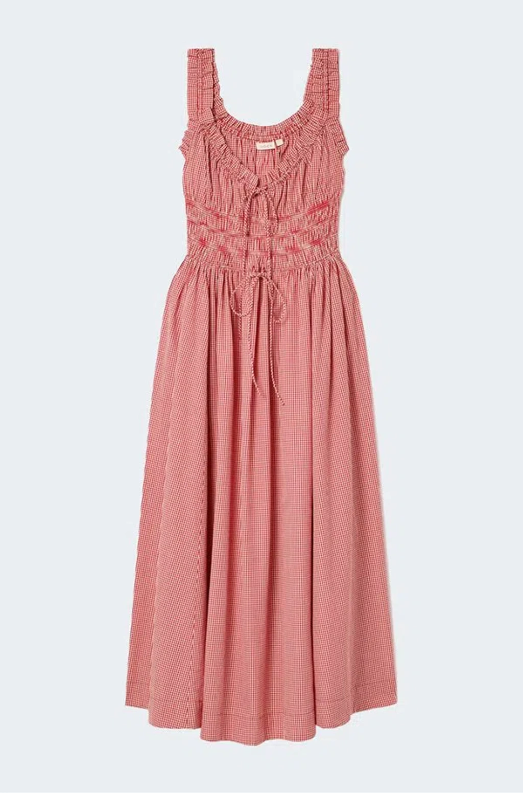 doen red gingham dress CORALIE -- ROUGE LA MADDALENA In crisp Doen Julia Red Gingham Dress