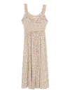 Doen Emmaretta Shirred Floral-print Cotton-voile Midi Dress In Brown