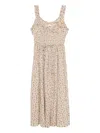 Doen Emmaretta Shirred Floral-print Cotton-voile Midi Dress In Brown