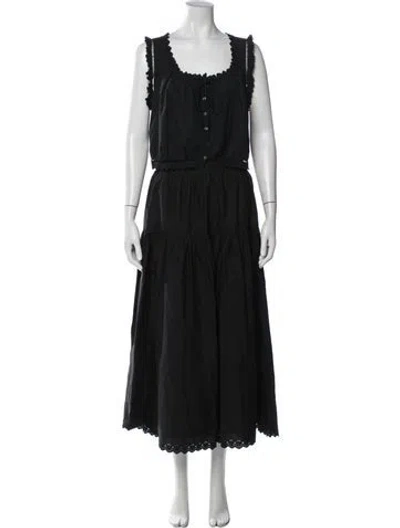 Pre-owned Doen Eyelet Trim Skirt Set In Black