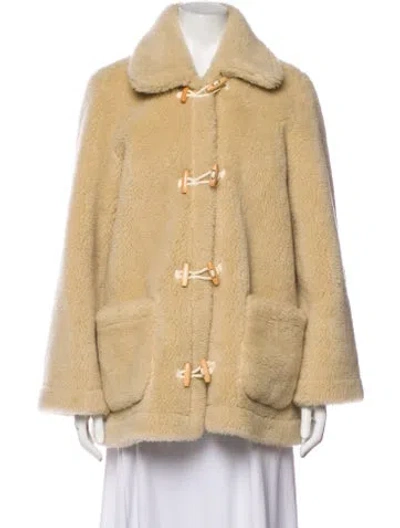 Pre-owned Doen Faux Fur Faux Fur Coat In Neutral