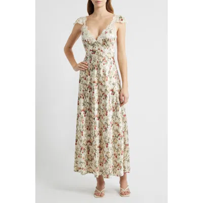 Doen Dôen Fiona Floral Silk Maxi Dress In Multi