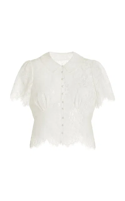 Doen Fleurance Scalloped Lace Top In White