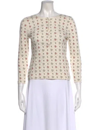 Pre-owned Doen Floral Print Crew Neck Blouse In Multi