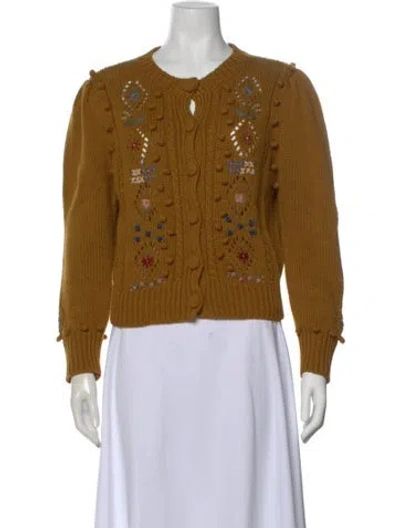 Pre-owned Doen Floral Print Crew Neck Sweater W/ Tags In Neutral