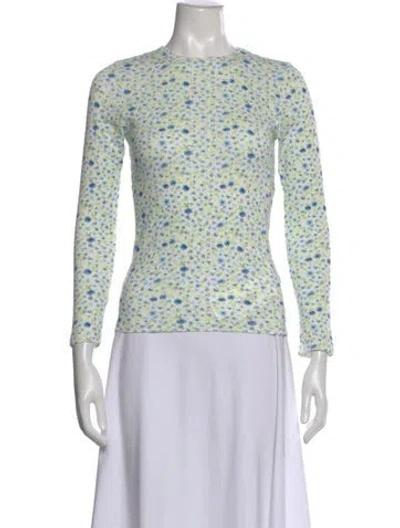 Pre-owned Doen Floral Print Crew Neck Top In Multi