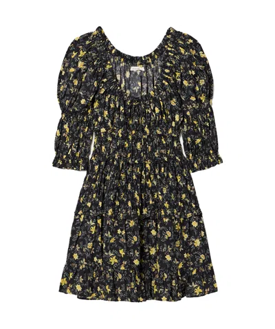 Doen Floral Print Dress In Black
