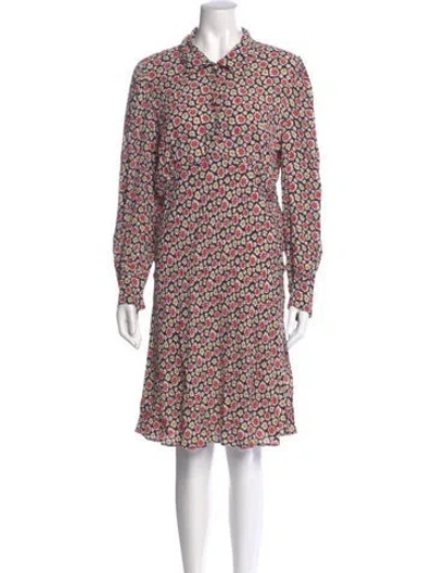 Pre-owned Doen Floral Print Knee-length Dress In Black