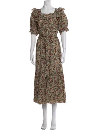 Pre-owned Doen Floral Print Long Dress