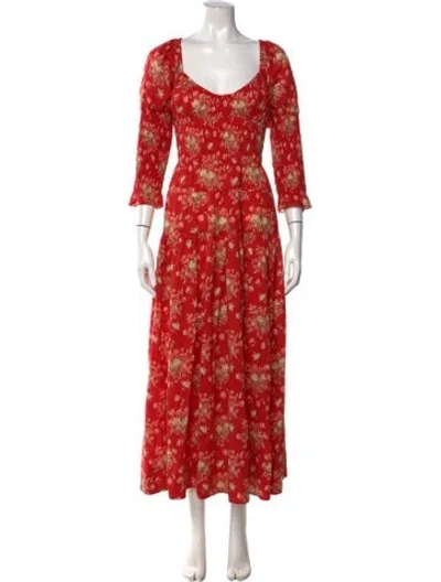 Pre-owned Doen Floral Print Long Dress