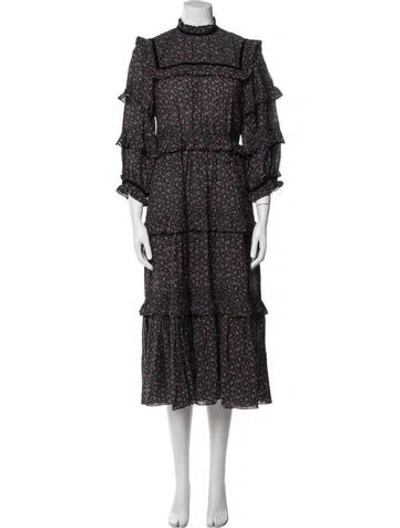 Pre-owned Doen Floral Print Long Dress In Multi