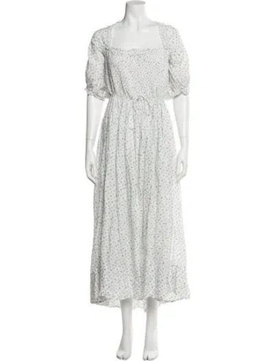 Pre-owned Doen Floral Print Long Dress In Multi