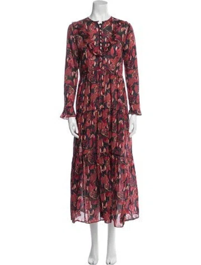 Pre-owned Doen Floral Print Long Dress In Multi