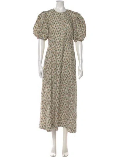 Pre-owned Doen Floral Print Long Dress In Multi