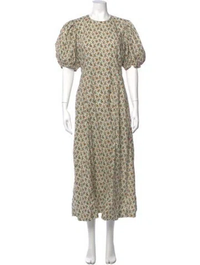 Pre-owned Doen Floral Print Long Dress In Multi