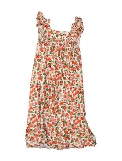 Pre-owned Doen Floral Print Long Dress In Multi