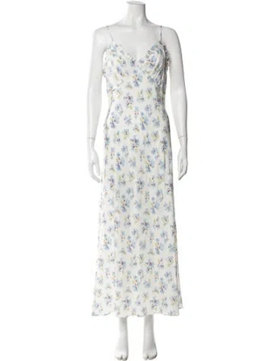 Pre-owned Doen Floral Print Long Dress In Multi