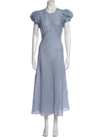 Pre-owned Doen Floral Print Long Dress In Multi