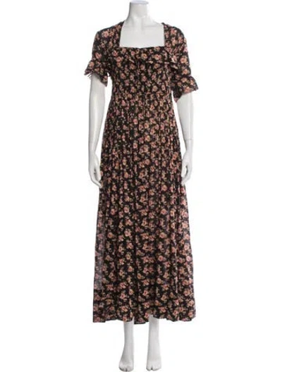 Pre-owned Doen Floral Print Long Dress In Multi
