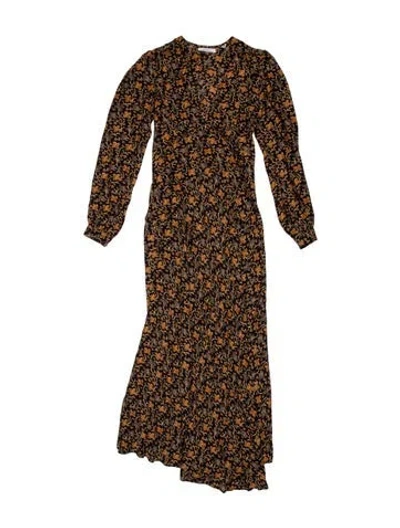 Pre-owned Doen Floral Print Long Dress In Multicolor