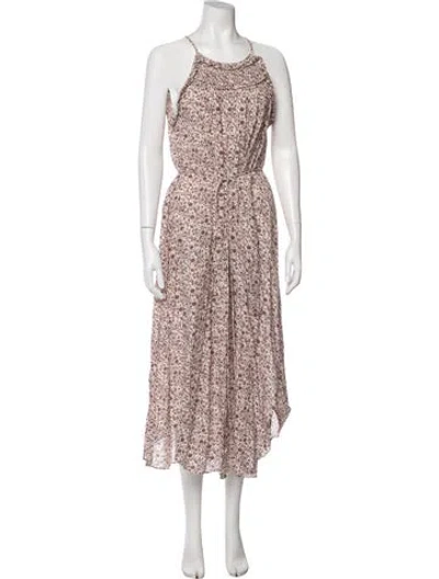 Pre-owned Doen Floral Print Long Dress In Neutral