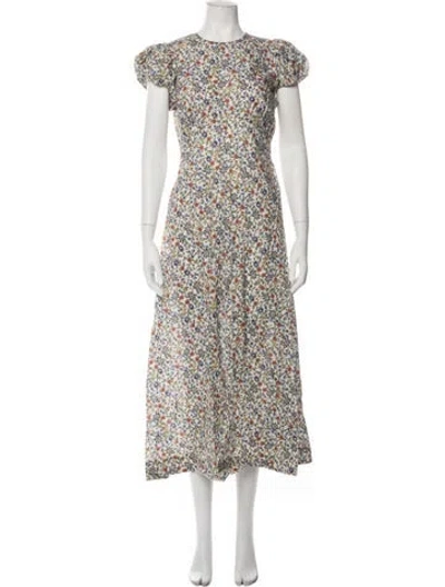 Pre-owned Doen Floral Print Long Dress W/ Tags In Black/neutrals