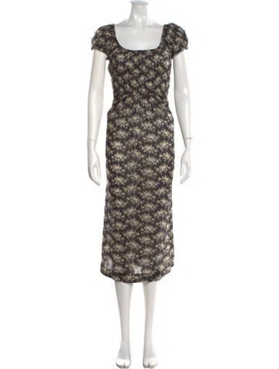 Pre-owned Doen Floral Print Long Dress W/ Tags In Multi