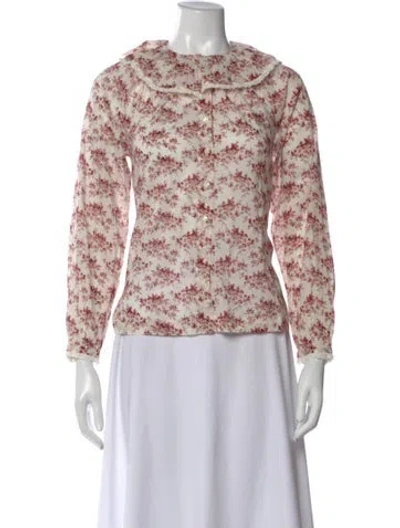 Pre-owned Doen Floral Print Long Sleeve Blouse W/ Tags In Multi