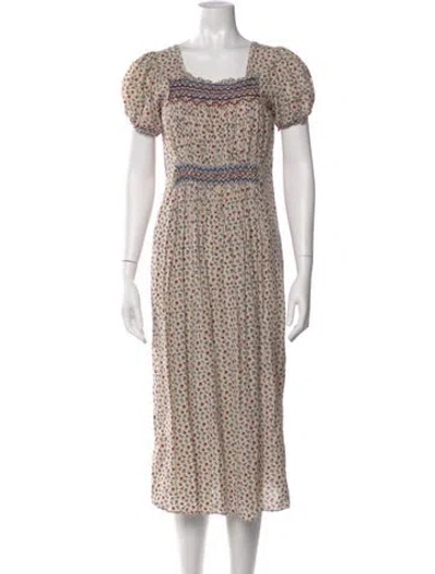 Pre-owned Doen Floral Print Midi Length Dress