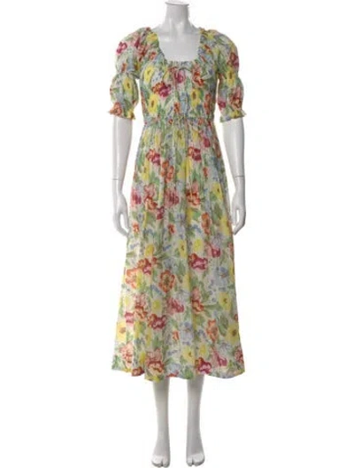 Pre-owned Doen Floral Print Midi Length Dress