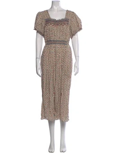 Pre-owned Doen Floral Print Midi Length Dress