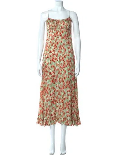 Pre-owned Doen Floral Print Midi Length Dress In Multi