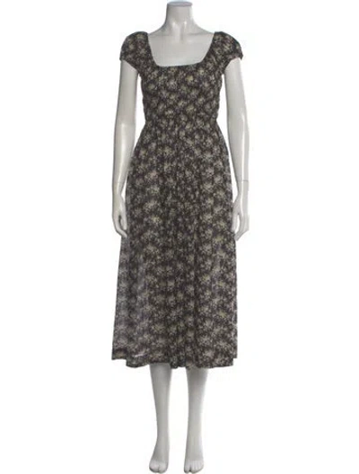 Pre-owned Doen Floral Print Midi Length Dress In Multi
