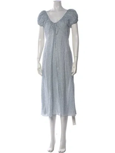 Pre-owned Doen Floral Print Midi Length Dress In Multi