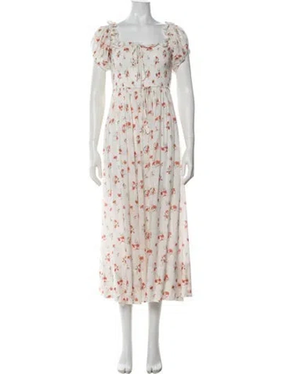 Pre-owned Doen Floral Print Midi Length Dress In Multicolor