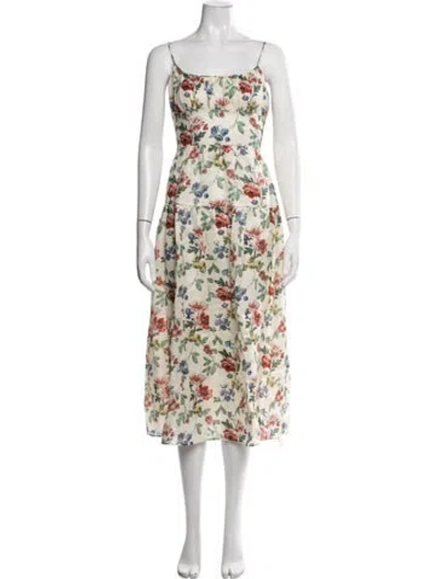 Pre-owned Doen Floral Print Midi Length Dress In Multicolor
