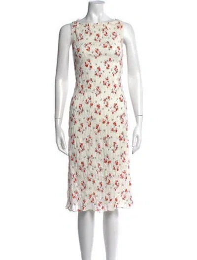 Pre-owned Doen Floral Print Midi Length Dress In Neutrals