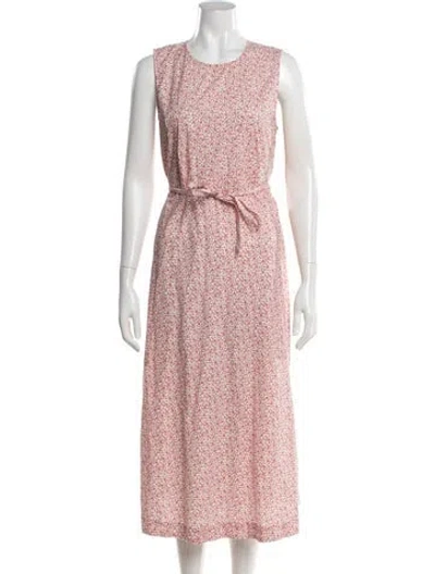 Pre-owned Doen Floral Print Midi Length Dress In Red