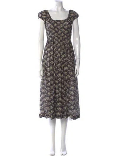 Pre-owned Doen Floral Print Midi Length Dress W/ Tags In Multi