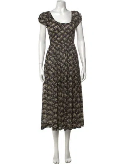 Pre-owned Doen Floral Print Midi Length Dress W/ Tags In Multi