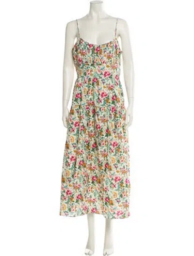 Pre-owned Doen Floral Print Midi Length Dress W/ Tags In Neutral