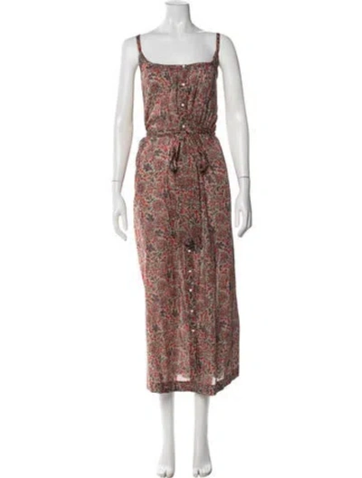 Pre-owned Doen Floral Print Midi Length Dress W/ Tags In Neutral