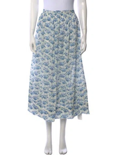 Pre-owned Doen Floral Print Midi Length Skirt W/ Tags In Multi