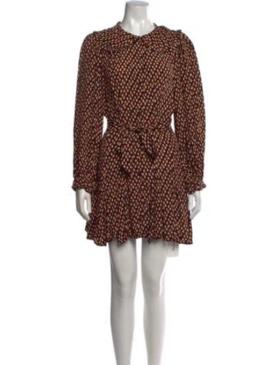 Pre-owned Doen Floral Print Mini Dress In Black/neutrals