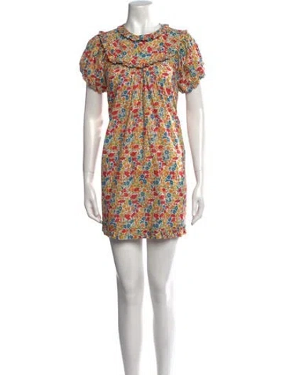 Pre-owned Doen Floral Print Mini Dress In Multi